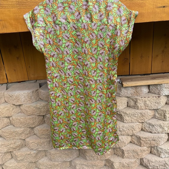 NWT-Size L-Compania Fantastica Green Palm Leaf Style of the Tiger Shirt Dress - Picture 9 of 13